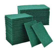 Hampine Pack of 20 Cleaning Scourer Pads for Kitchen, Households, Dishes & Bathroom, Non Scratch Scourer Dish Pads, Green Scrubber Sponge