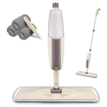 HOMTOYOU Spray Mop for Floor Cleaning, Multi-Surface, 3 Reusable Microfiber Pads, Refillable Bottle, 360? Rotating Head, Wet & Dry Use