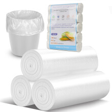 biodegradable Refuse Sacks - Recyclable Bin Bags,200 count (Size /15-23 Litre) Leak Resistant, Eco-Friendly, Durable Waste Disposal Bags for Household
