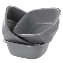 Annkky Square Plastic Washing up Bowl, Set of 3 Washing Bowls, 8 Quart