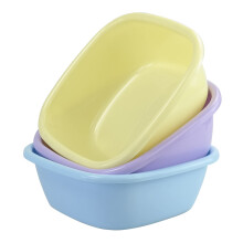 Jekiyo 8 L Square Washing Up Bowl Set of 3, Plastic Small Wash Bowl Kitchen Sink