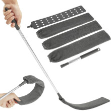 Gap Dust Cleaner Retractable Gap Cleaning Duster with 1 Long Handle and 3 Replacement Cover Flexible Telescopic Microfiber Hand Duster Appliances