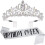 Couronne florale en strass et écharpe d'anniversaire (ensemble 2 pièces) 1