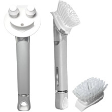 The Original Smiling Sponge Handle Soap Dispensing Handle for Scrub Daddy Sponge and Smilyeez Dishwand (White & White/Grey Combo)