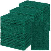 Hoolerry 100 Pcs Heavy Duty Scouring Pads Non Scratch Household Scrub Pads for Cleaning Reusable Pan Scrubber Anti Grease Scrubbing Pads for Dish