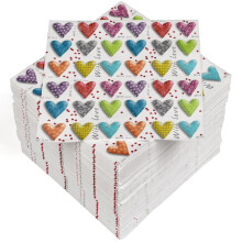 HEKU 100 Napkins, 3-ply, 33 x 33 cm, Absorbent and Practical Packaging, Made in Europe, Ideal for Weddings, Anniversaries and Special Occasions,