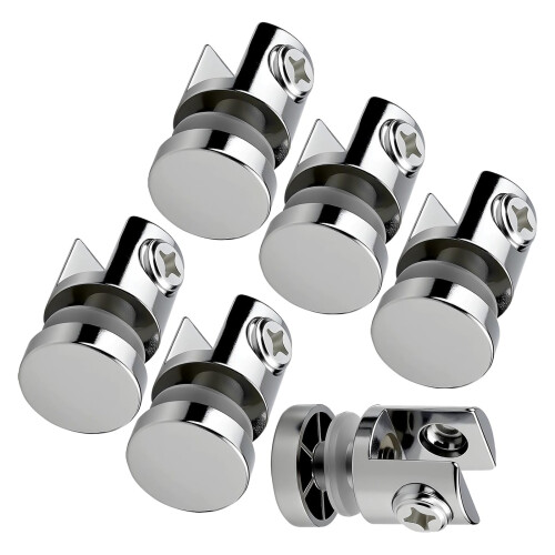 Packung mit 6 starken Glasplattenhalterungen, Metallkonstruktion