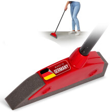Novaliv Foam Broom with Handle for Car & Squeegee, Hairdressing & Parquet, Indoor Use, Carpet & Floor Puller, Red, Plastic with Foam Bristles, Hard