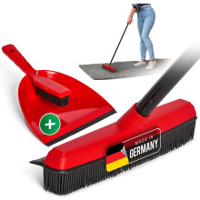 Novaliv Rubber Broom with Handle for Inserting & Sweeping Set, Hairdressing Broom Set, Rubber Knobbed Broom Dog Hair Remover, Broom Parquet Broom for