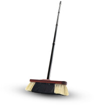 Novaliv Room Broom with Handle Stable Horsehair Mix Broom Soft Bristles Cupboard Broom 4 Pieces Stick Handle Mixed Horsehair Broom for Laminate and
