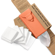 LastTissue? Reusable Cotton Tissue Pack | Face Towels & Handkerchiefs for Men & Women ? Washable, Sustainable Facial Tissue with Storage Case
