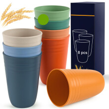 BPA-freie Plastikbecher, 8er-Set, 15 oz, mehrfarbige Becher