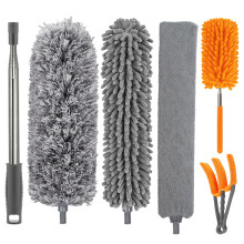 Dusters for Cleaning High Ceiling Fan, Newliton Microfiber Duster with Extension Pole 30-100" Long Handle for Ceiling Fans Blinds Cobweb Home, Orange
