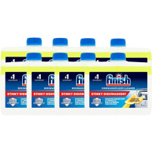 Finish Dual Action Dishwasher Cleaner Lemon Sparkle 250 ml (Pack of 8)