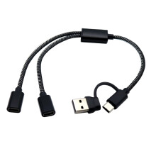 Cable divisor USB USB-A y USB-C a 2 o 3 puertos