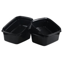 Asking 14 L Black Washing Up Bowl, Plastic Washing Bowl, 4-Pack