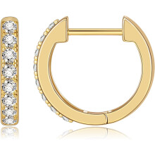 Gold Huggie Earrings for Women 14K Gold Plated with Cubic