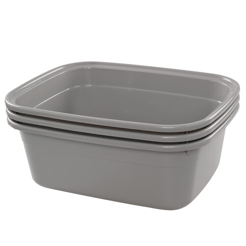 Eudokky Rectangular Cleaning Bowl, Washing up Bowls, Plastic, 3-Pack
