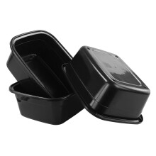 Sosody Set of 3 Large Plastic Washing Up Bowls Basins, Plastic Sink Bowls, Black, 16 L