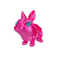 3D påskehare-ornament med bevægelige led - rød