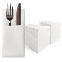 KMAKII Disposble Cloth Like Napkins,Pocket Napkins,Paper Dinner Napkins,Wedding Party White Napkin,Linen Feel Napkin,40?40cm,White 100 Count