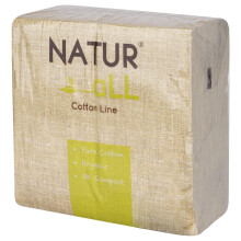 Iron Mountain NaturAll pack of 50 Biodegradable Compostable Sustainable Cotton Napkins, Gold, One Size