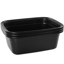 Innouse 3-Pack 16 L Plastic Washing Up Bowl Basin Rectangular, Black