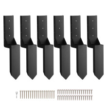 VEVOR Fence Post Anchor Repair Kit, 6 Pack Inner Diameter 3.5 x3.5 Inches Heavy Duty Steel Fence Post Support Stakes, Anchor Ground Spike for Repair