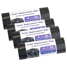 80Pcs 8Gallon Portable Toilet Bags, Biodegradable Small Bin Liners 30L, Black Food Waste Bag, Camping Toilet Bag, 100% Compostable Rubbish Bags For