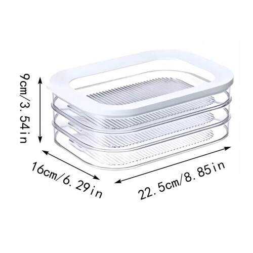 Stackable Fridge Storage Container - Lunch Meat and Cheese Organizer, Cold Storage Bin with Lid for Ham and Deli Items - A 1