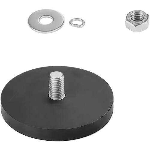 Starke, gummierte Montagemagnete.-Durchmesser 66 mm Außengewinde
