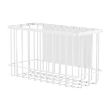 Cesta magnética para nevera, estante de almacenamiento de acero blanco