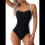 Maillot de bain une pièce ruché noir et blanc S 2