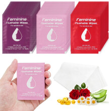 Feminine Wipes Individually Wrapped, Flushable Wipes Travel for Girls,Adult, Girl and Homeless (Chamomile Rose and Unscented 300)