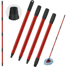 XINSHIKEJI 1 Pack Spin Mop Handle Replacements Compatible with Vileda Spin Turbo Mop, 4-Section 15" to 58" Mop Stick Adjustable Stainless Steel Mop