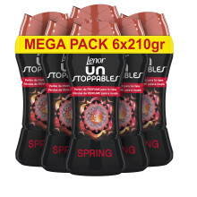 Lenor UnstoppAbles Perfume Beads for Clothes, 90 Washes (6 x 210 g), Spring Fragrance