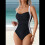 Maillot de bain une pièce ruché noir et blanc S 7