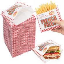 ZEAYEA 500 Pack French Fry Bag, 5.5 ? 5 inch Grease Resistant Snack Bag, Serving Bags for Sandwich, Hamburger, Cookies, Disposable Hash Brown Fries