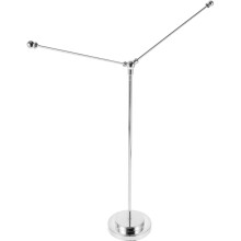 Mât de drapeau de table en métal argenté avec base stable