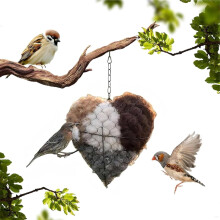 Nichoir à oiseaux en forme de cœur, fait main et rechargeable