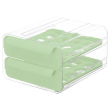Porte-œufs transparent à 2 niveaux – Organisateur empilable pour 32 œufs