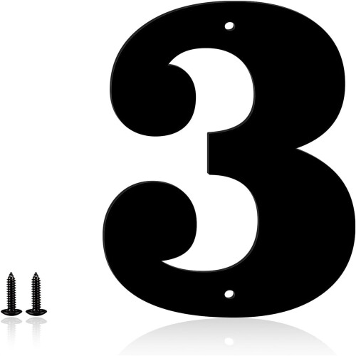 Números e letras de metal preto de 4 polegadas para residências