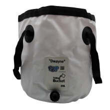 PBP Handy Folding Bucket 20L - "DWAYNE" With Quick Hose Connector (White)