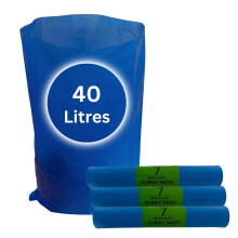 21 Blue Rubble Sacks Heavy Duty Extra Strong Rubble Bags. Large Builders Bags for Construction Debris, Garden Waste, Household waste. 40 Litre 30kg