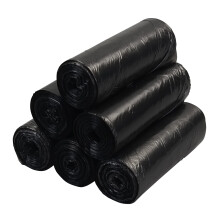 Yesdate 15 L Black Trash Bin Bags, Bathroom Bin Liner, 6 Rolls, 150 Counts