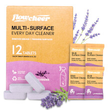 Flowcheer Multi Surface Cleaner Refills -All Purpose Cleaning Tablets-Makes 204 fl oz(12 x 17 Fl oz) Bottles of Spray Cleaner for Household&Kitchen