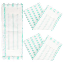 3 Pieces Microfibre Mop Head Replacement Covers, Coral Refill Flat Mop Pads, Cleaning Cloth Cover Pads for Hardwood Laminate Vinyl Tile Floors