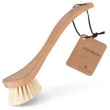 ENA Living Wooden Dish Brush (26x4 cm) | Sustainable FSC-certified Beechwood | Eco Labelled With Horse Hair Bristles | Long Lasting and Sturdy