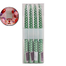 Lot de 4 bougies coniques torsadées électroplaquées de 25 cm