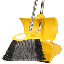 MuLing Heavy Duty Broom Outdoor and Dustpan, 145CM Long Handle Heavy Duty Broom with Stiff Bristles, Angle Sweeping for Floor Cleaning Garage Patio